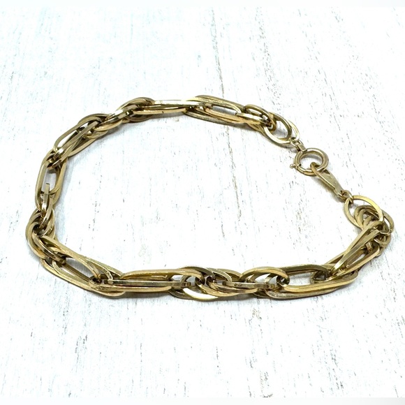 Solid 18K yellow gold interlocking bracelet, 11.8g - Picture 1 of 11